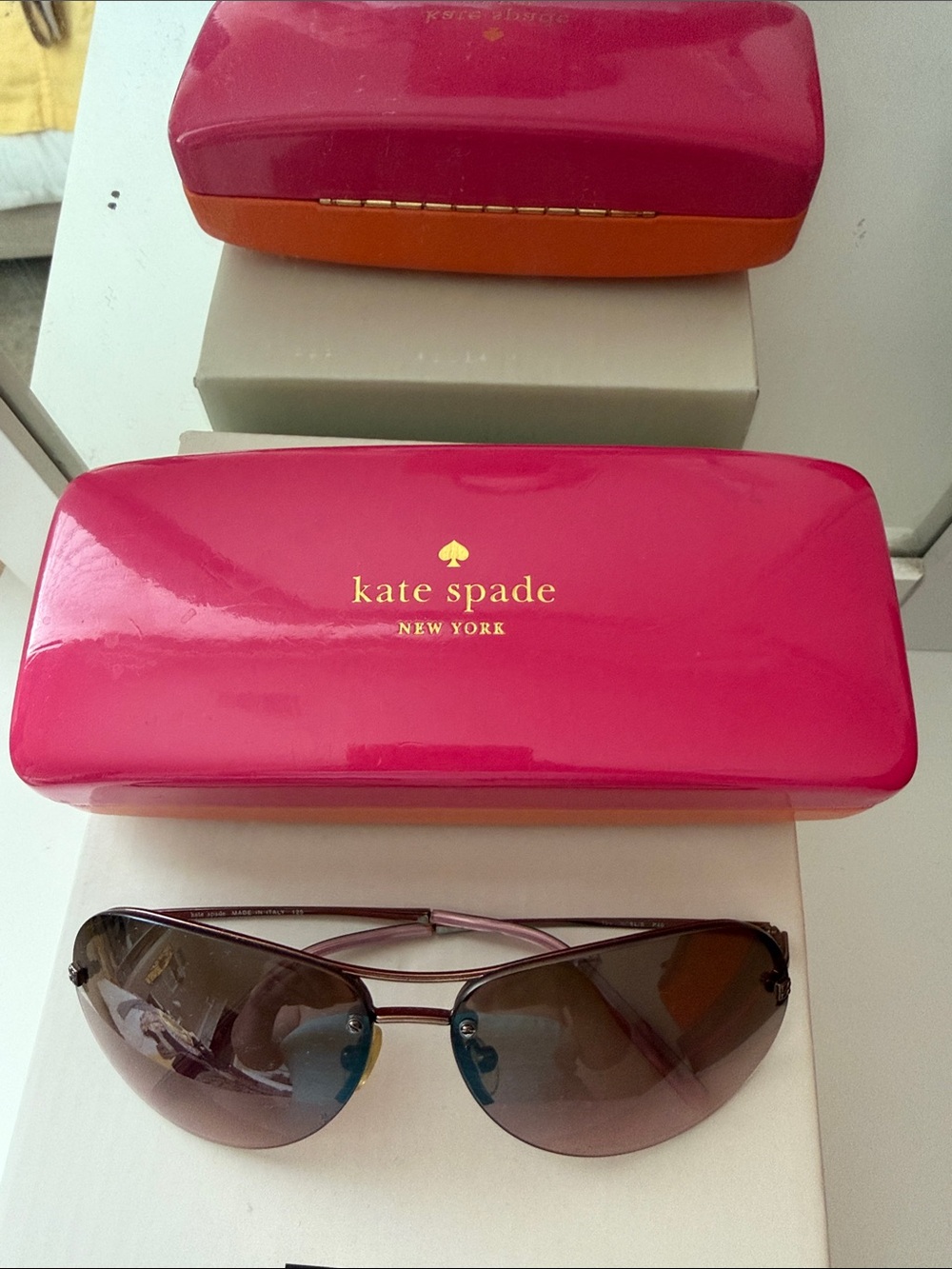 kate spade New York Women's Pink Sunglasses Case with Sunglasses